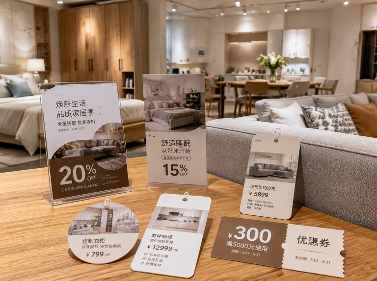 涿州家具门店单页海报与吊牌